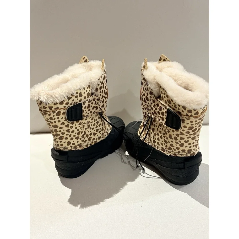 Toddler Cheetah Cat Winter Boots Brown/black- Cat & Jack -‎ SIZE 6 NWOT
